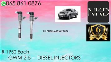 GWM 2.5 DIESEL INJECTORS FOR SALE WITH TEST REPORTS
