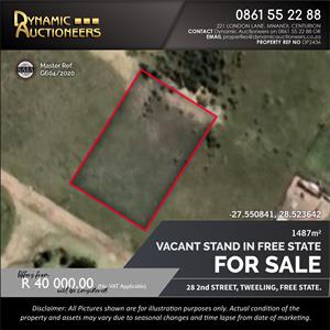 VACANT STAND FOR SALE IN TWEELING, FREE STATE