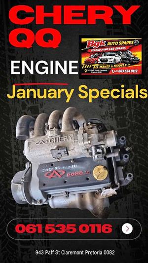 Chery QQ 3 cylinder 800cc engine for sale Complete