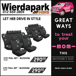 11 Piece Full Set - Blossom Car Seat Covers ONLY R290!