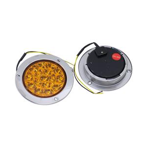 Universal 4″ Amber LED Truck Light with Chrome Trim (Pair)