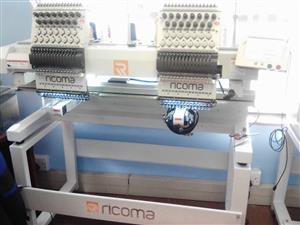 Ricoma 2 head embroidery machine