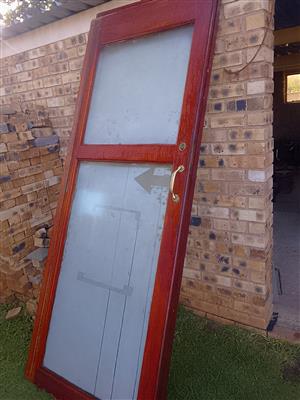 Vintage 2pc Wooden French sliding door 