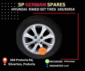 COMPLETE SET OF HUNDAI TIRES (165/65R14) WITH RIMS ON SALE