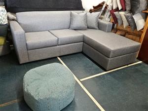 L-shaped daybed couch, light grey -interchangeable