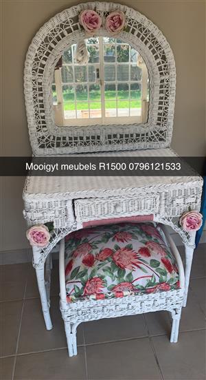 Dresser with mirror and chair protea and flowers
