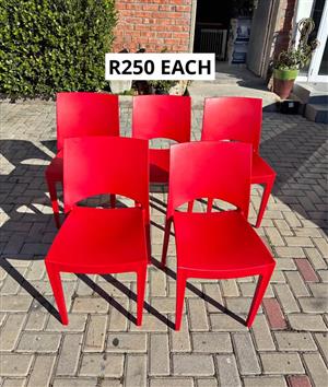 OUTDOOR STACKABLE PLASTIC CHAIRS 