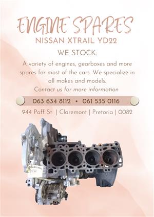 Nissan xtrail yd22 engine spares