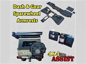 Armrests, Dashcovers, Gearcovers, Sparewheel & 4x4 Canvas