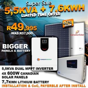 Suppliers of solar OFF-GRID and FREE installation