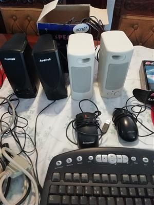 Computer speakers, modem, mouse, bag, cables etc for sale. Excellent condition