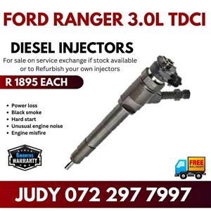 Ford Ranger 3.0L TDCI Diesel Injectors for sale on service exchange or to recon