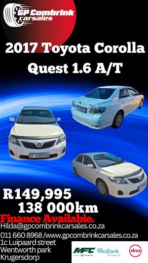 2017 Toyota Corolla Quest 1.6 A/T