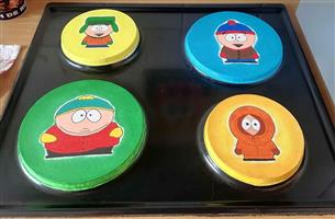Custom painted stove plate covers