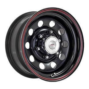 14″ A-Line Mod 6/139 Satin black with Red Stripe Alloy Wheels