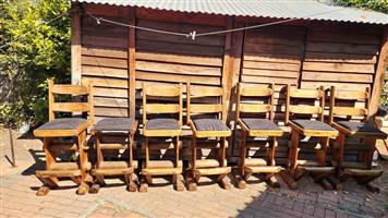 SOLID WOOD BAR STOOLS AND CHAIR