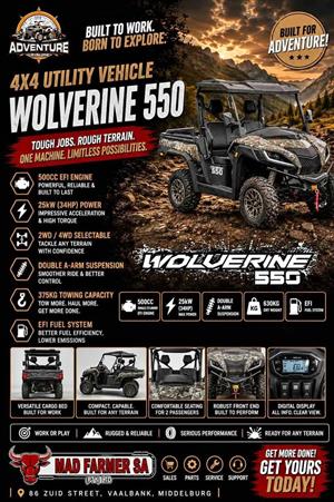 New Revaro Wolverine utility vehicles for sale at Mad Farmer SA