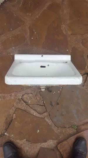 Cast iron sink.