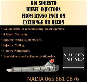 KIA SORENTO DIESEL INJECTORS FOR SALE WITH WARRANTY 