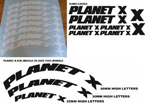 Stickers decals kit for a Planet X bicycle