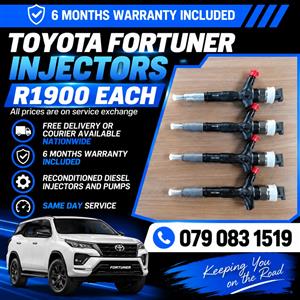 TOYOTA FORTUNER INJECTORS FOR SALE WITH WARRANTY INCLUDED 
