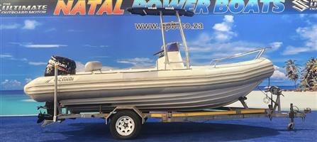GEMINI 5.5M ON TRAILER 90 HP SUZUKI 4 STROKE 