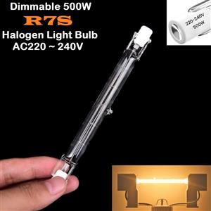 Dimmable 500W AC220~240V 118mm R7S Halogen Light Bulb Warm White Light Colour.