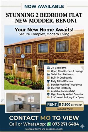 Stunning 2 Bedroom Flat New Modder Benoni 