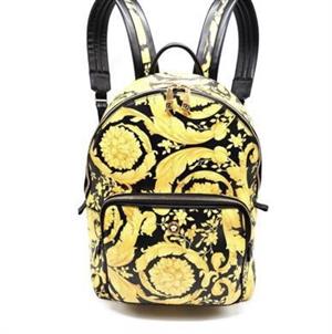 Versace Black & Yellow Baroque Print Backpack