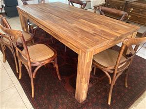 DINING ROOM TABLE AND 8 CHAIRS