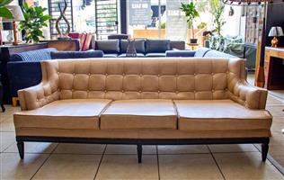 Tan Genuine Leather Couch Set