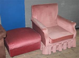 Pink single seater with ottoman S047707A #Rosettenvillepawnshop