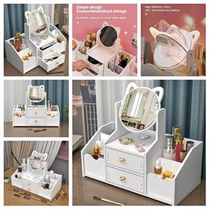  AK-21 Cat ear desktop Makeup Organizer With Mirror strictly on order only