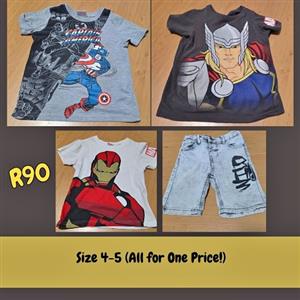 Boys' Marvel T-Shirts and Shorts Bundle
