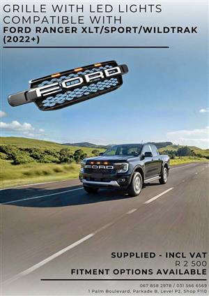 GRILLE WITH LED LIGHTS COMPATIBLE WITH FORD RANGER XLT/SPORT/WILDTRAK 2022+