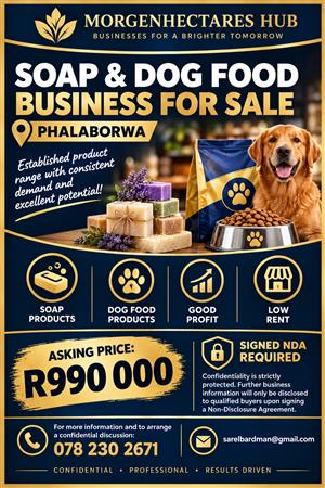 Soap and Dog business for sale!