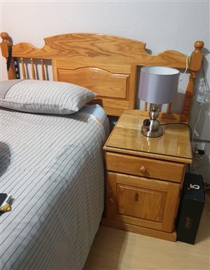Solid oak single bedroom suite for sale