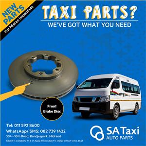 Front Brake Disc - New Parts for Nissan NV350 Impendulo - SA Taxi Auto Parts quality spares