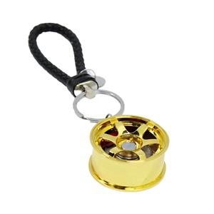 Hockenheim Alloy Wheel Keyring with Strap (gold)