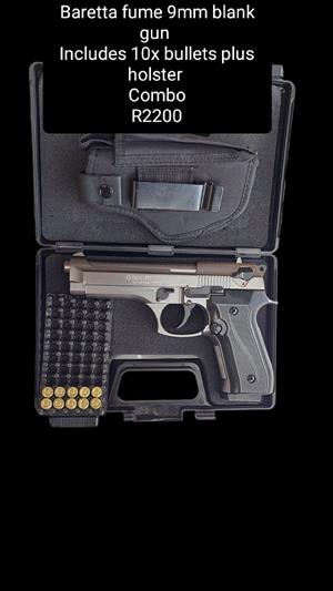 Baretta fume 9mm Blank Gun Combo 