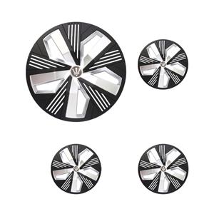 15″ WR Series Silver & Matt Black Fan Design Wheel Caps  (Set of 4)