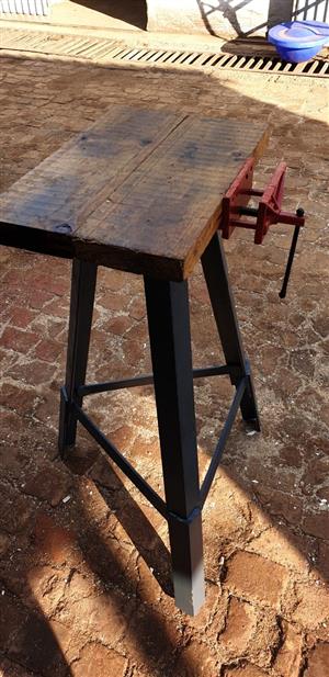 wood vise on stand