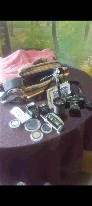 Cp 7m chinon slr camera with multiple accessories