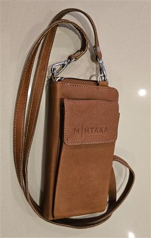 Leather cell/wallet sling by Mintaka. Brand new