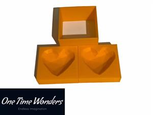 60mm Geometric Heart Bath Bomb Mould with Guide