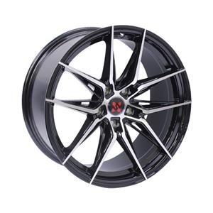 18″ GT-340 5/114 Gloss Black Machine Face Alloy Wheels