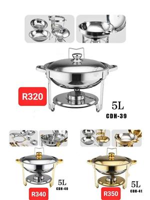 Condere 5L Round Chaffing Dishes/Bain Maries/ Buffet Food Warmer