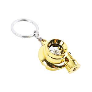 Turbocharger Keyring with LED Light & Turbo Sound Effect (Gold)