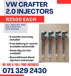 VW CRAFTER 2.0 INJECTORS FOR SALE WITH WARRANTY 