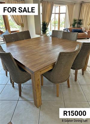Elegant 8-Seater Solid Wood Dining Set